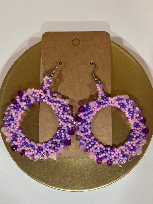 Circled Beaded Earrings