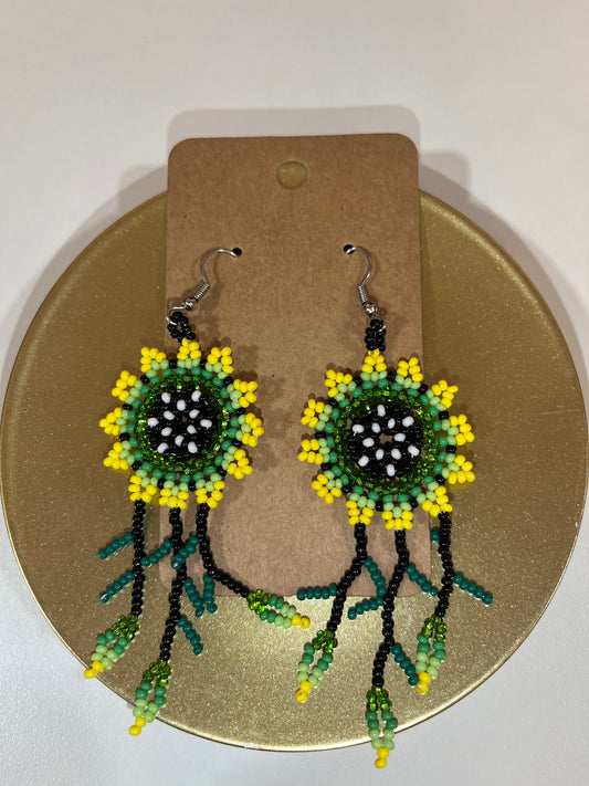 Artisanal Green & Yellow Earrings