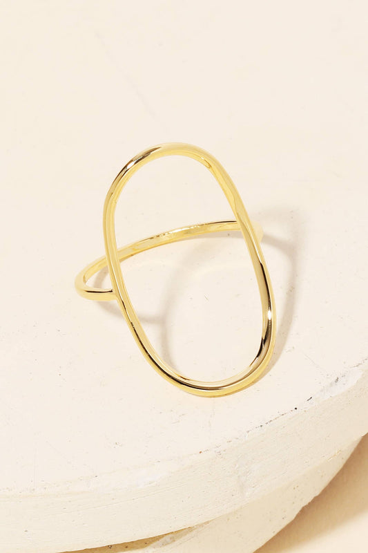 Curved Oval Minimalist Ring: G